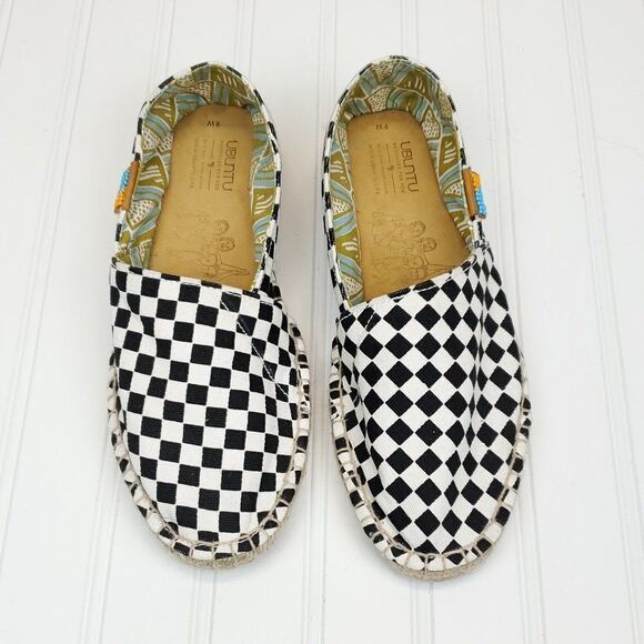 Ubuntu Afridrilles Black & White Checker Espadrilles - Picture 2 of 9